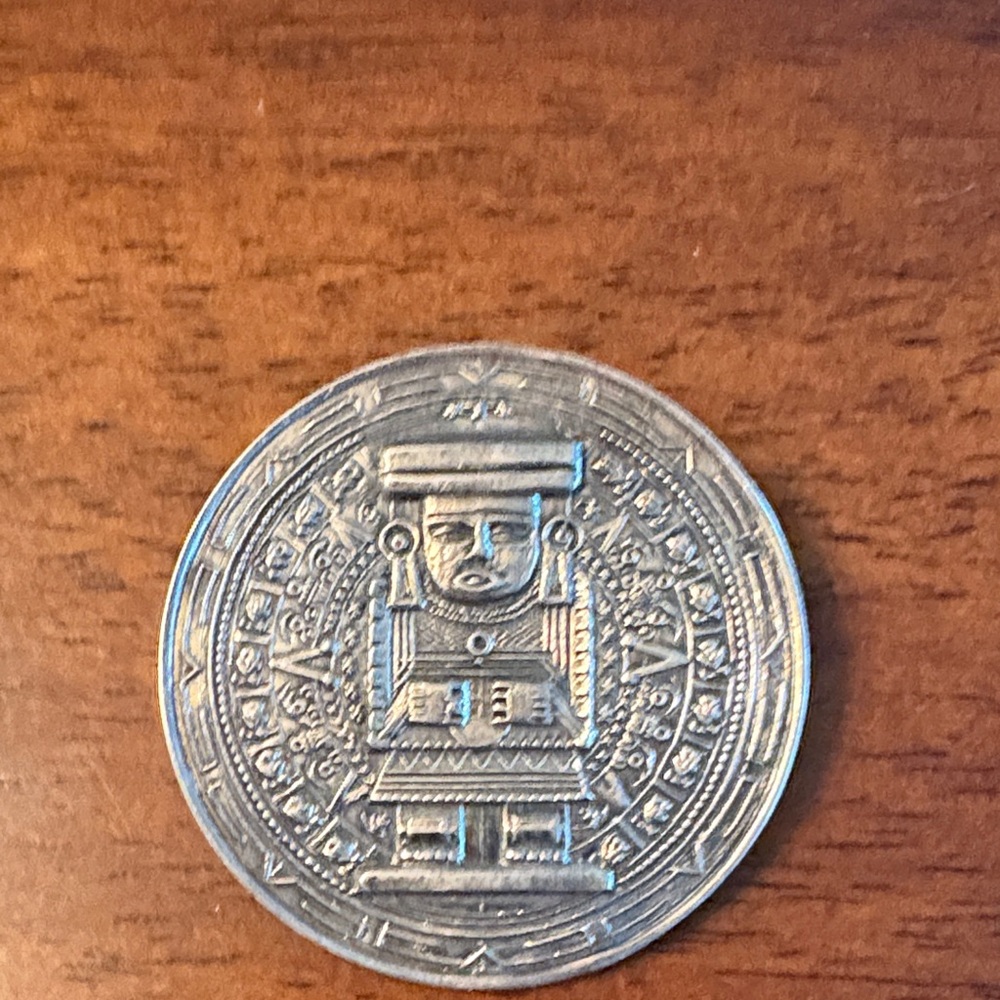 Silver Aztec Medallion can be worn as a necklace or broach